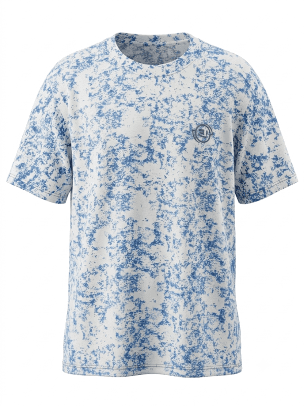 Premium Oversized Abstract Splash T-Shirt | Blue, Yellow & Brown