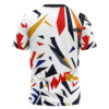 a (2) SSC (Shams Sports) Premium Geometric Sports Jersey – White Multicolor Edition